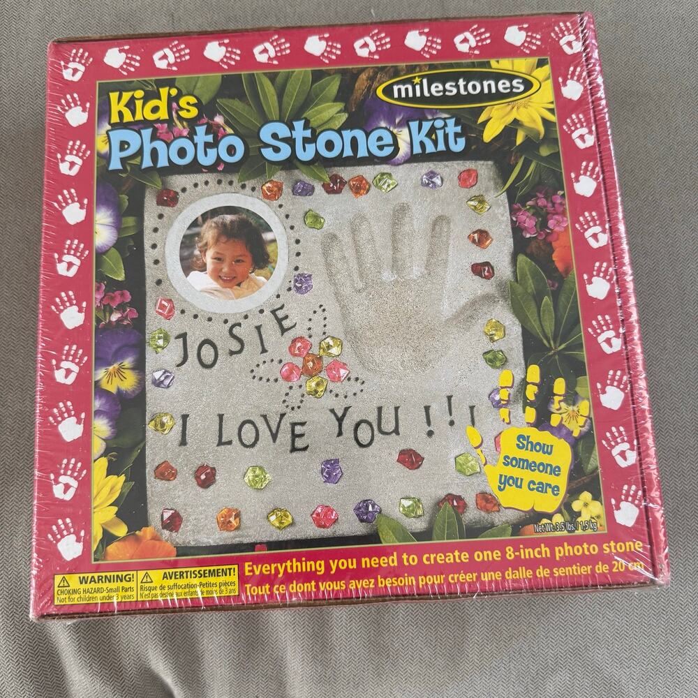 Milestones Kid’s Photo Stone Kit 8" Stepping Stone Craft Kit New Sealed